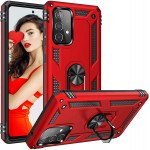 Wholesale Tech Armor Ring Stand Grip Case with Metal Plate for Samsung Galaxy A72 5G (Red)